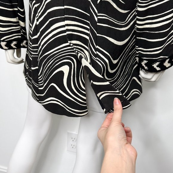 Sandy Starkman Vintage Embroidered Crochet Detail Overcoat Long Jacket Size S - Picture 13 of 16